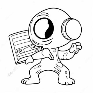Funny Big Brother with a Toy Coloring Page | Big Brother coloring page