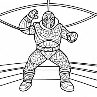 Dominik Mysterio Brottning Action Målarbild | Dominik Mysterio målarbild