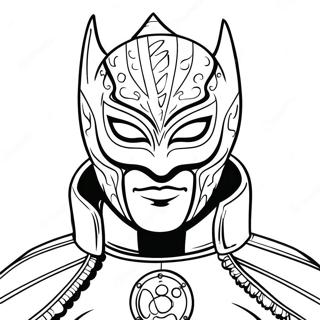 Dominik Mysterio i Färgglad Mask Målarbild | Dominik Mysterio målarbild