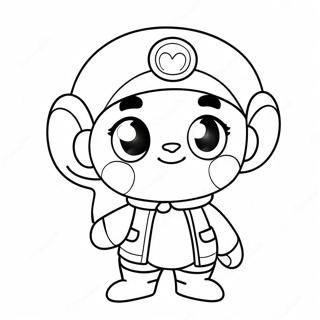 Cute Q Character Coloring Page | Q coloring page