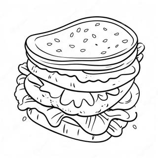 Delicious Sandwich Coloring Page | Lunch coloring page