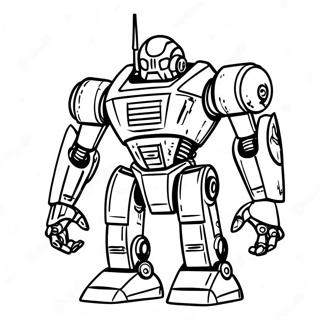 Futuristic Mecha Robot Coloring Page | Mecha Builders coloring page