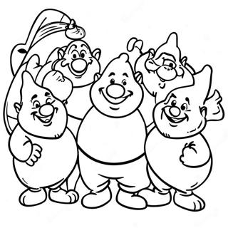 Happy Seven Dwarfs Coloring Page | Seven Dwarfs coloring page