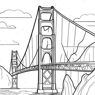 Golden Gate Bridge Coloring Page | Golden Gate Bridge coloring page