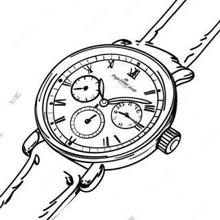 Vintage Watch Coloring Page | Watch coloring page