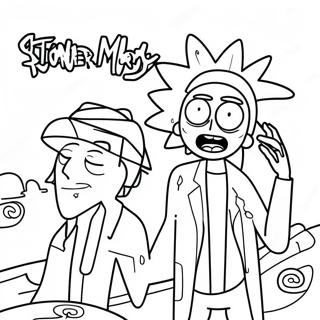 Stoner Rick en Morty Trippy Kleurplaten