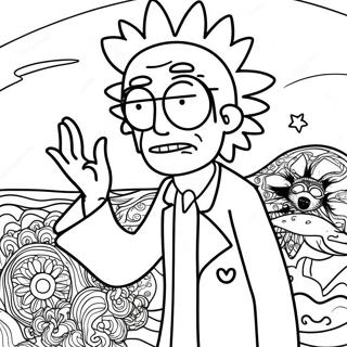 Rick e Morty Psicodélico Páginas para Colorir