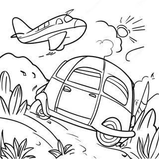 Exciting Travel Adventure Coloring Page | Travel coloring page