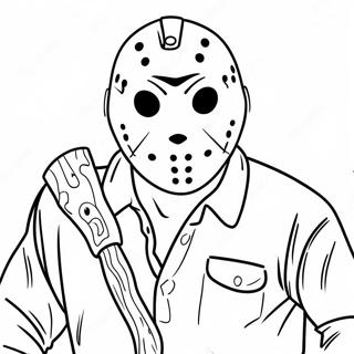 Friday the 13th Scary Jason Coloring Page | Friday the 13th coloring page