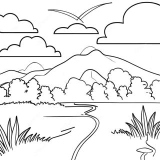 Beautiful Oklahoma Landscape Coloring Page | Oklahoma coloring page