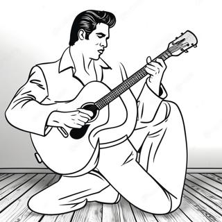 Elvis in Blue Suede Shoes Coloring Page | Elvis coloring page