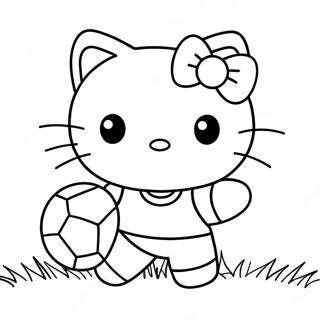 Hello Kitty Soccer Coloring Page | Hello Kitty Soccer coloring page