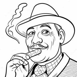 Smoking Cigar Coloring Page | Smoking coloring page