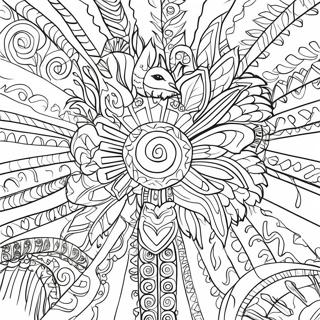 Amate-Rindenmalerei Traditionelles Design Ausmalbild | Amate Rindenmalerei Ausmalbild
