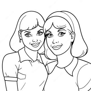 Betty und Veronica Freundschaft Ausmalbild | Betty und Veronica Ausmalbild