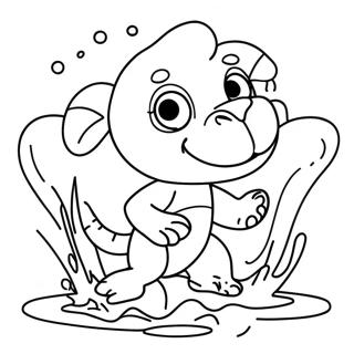 Zuma Splashing in Water Coloring Page | Paw Patrol Zuma coloring page