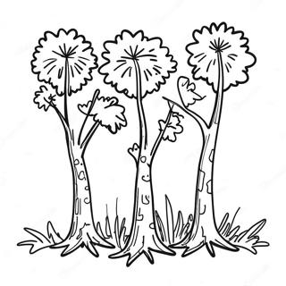 Colorful Truffula Trees Coloring Page | Truffula Tree coloring page