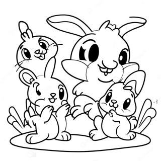 Bunny and Friends Tiny Toons Coloring Page | Tiny Toons coloring page