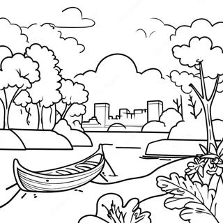 Mississippi River Scenic Coloring Page | Mississippi coloring page