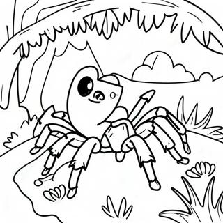 Colorful Tarantula in Jungle Coloring Page | Tarantula coloring page