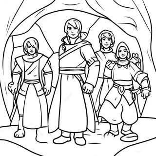 DnD Adventurer Party Coloring Page | DnD coloring page
