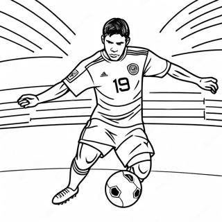 Exciting Mexico Soccer Player Coloring Page | Mexico Soccer coloring page