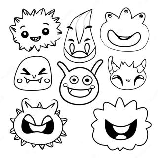 Funny Monster Faces Coloring Page | Hilarious coloring page