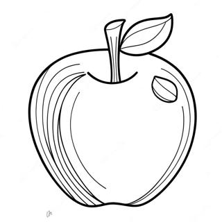 Bright Red Apple Coloring Page | A is for Apple coloring page