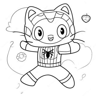 Cute Spiderman Hello Kitty Coloring Page | Spiderman Hello Kitty coloring page