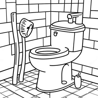 Toilet Fun Coloring Page | Toilet coloring page