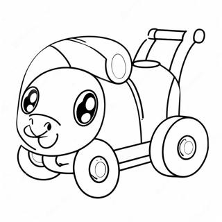 Colorful Push and Pull Toy Coloring Page | Push and Pull coloring page