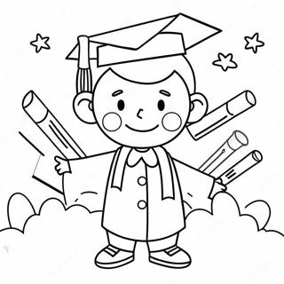 Happy Preschool Graduate Coloring Page | Preschool Graduation coloring page