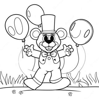 Funtime Freddy with Balloons Coloring Page | Funtime Freddy coloring page