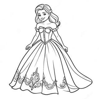Mal in Her Magical Dress Coloring Page | Mal Evie Descendants 3 coloring page