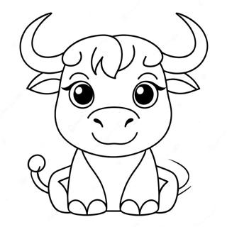 Cute Taurus Bull Coloring Page | Taurus coloring page