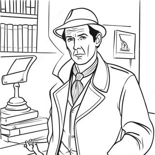 Sherlock Holmes Classic Detective Coloring Page | Sherlock Holmes coloring page