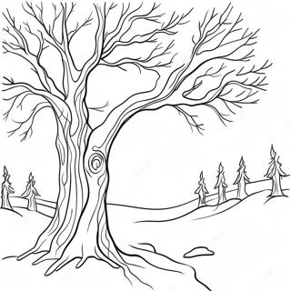 Winter Tree Coloring Page | Winter Tree coloring page