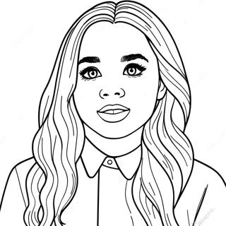 Sabrina Carpenter Singing Coloring Page | Sabrina Carpenter coloring page
