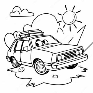 Colorful 80s Cartoon Adventure Coloring Page | 80s Cartoon coloring page