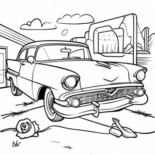 Old School Chicano Art Coloring Page | Old School Chicano coloring page