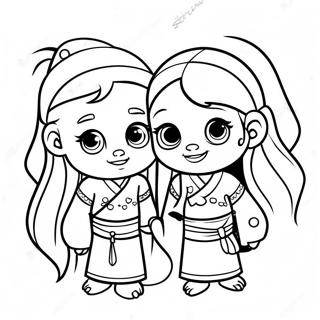 Raya and Sisu Friendship Coloring Page | Raya coloring page