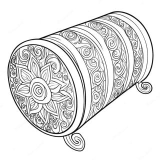 Beautiful Torah Scroll Coloring Page | Torah coloring page