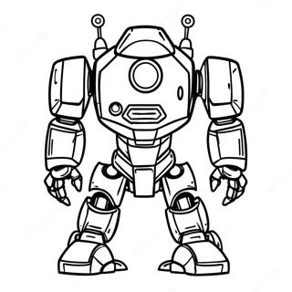 Futuristic Mech Robot Coloring Page | Mech coloring page