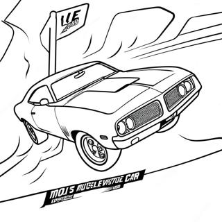 Classic Muscle Car Race Coloring Page