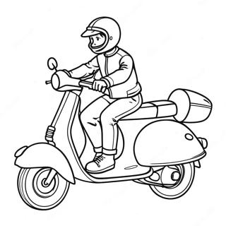 Fast Scooter Rider Coloring Page | Scooter coloring page