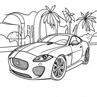 Luxury Jaguar Car Coloring Page | Jaguar Car coloring page