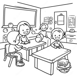 Fun Second Grade Classroom Coloring Page | Second Grade coloring page