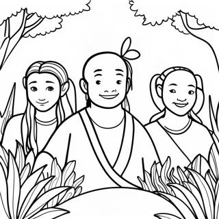 Avatar Characters in Nature Coloring Page | Avatar World coloring page