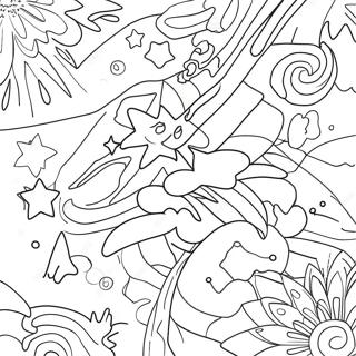 Colorful Milky Way Stars Coloring Page | Milky Way coloring page
