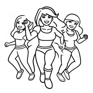 Empowered Girls in Action Coloring Page | Girl Power coloring page